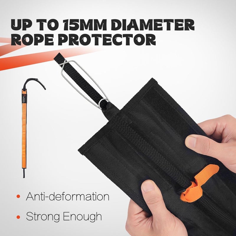 ProSSS Rope Protector Rock Climbing Arborist 26in PVC Polyester with Telescopic Fixation Straps and Rope Fixing Buckle - Image 5